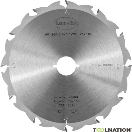 Lamello 132330 Zaagblad Z12 Ø 200 × 2.4 × 29 mm (snijdiepte 70 mm) voor DX200 - 1