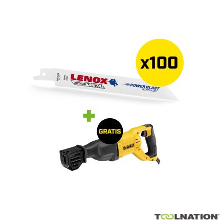 Lenox 20529B618RSET 100 x Powerblast Bi-Metall B618R 152x19x0.9mm 18TPI Stichsägeblatt Dewalt DWE305PK-QS - 1