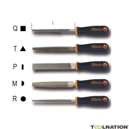 Beta 017190029 1719BMA6/R Halbsüßfeile, rund mit Griff 150 mm - 1