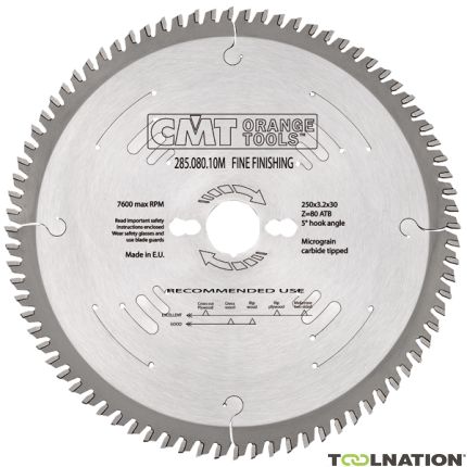 CMT-Sägeblatt mit Trapezverzahnung links/rechts 250 x 30 x 80T - 2