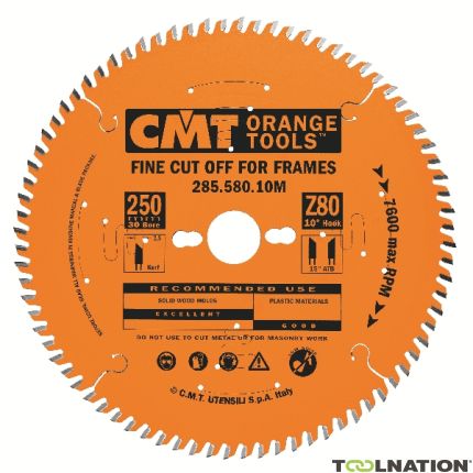 CMT 285.580.10M Zaagblad met links/rechts trapezium vertanding Extreme 250 x 30 x 80T - 4