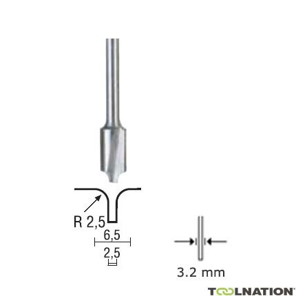 Proxxon 29034 Kantennutenfräser 6,5/2,5 mm, Schaft 3,2 mm - 1