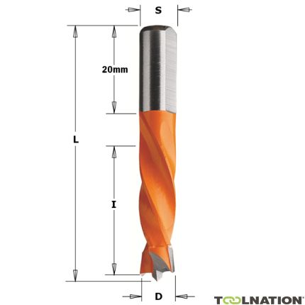 CMT Dreifachbohrer HM 8 x 8 x 55,5 mm Rechts - 1