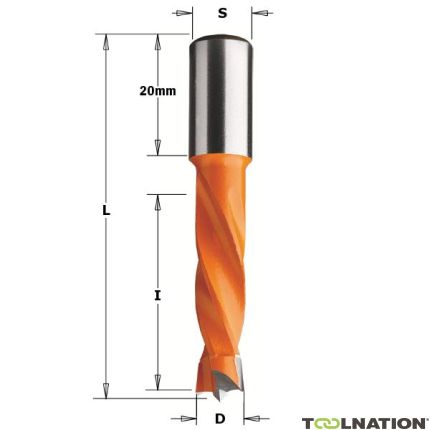 CMT Dreifachbohrer HM 4mm, Schaft 10x20 rechts - 1