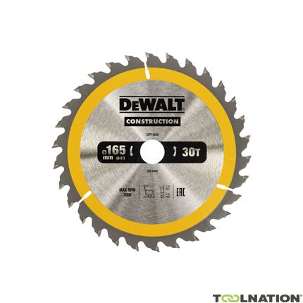 DeWalt DT1935-QZ Cirkelzaagblad 165 x 20 mm 30T ATB 10° - 2