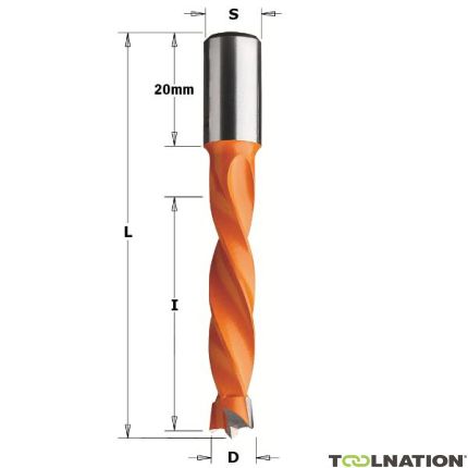 CMT Dreifachbohrer 5mm, Schaft 10x20 rechts - 1