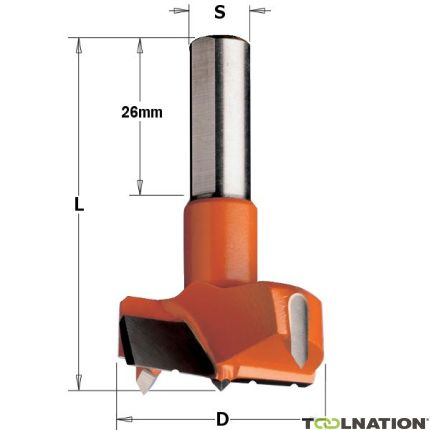 CMT Zylinderkopfbohrer mit Spanbrecher 40mm, Schaft 10x26, rechts - 1