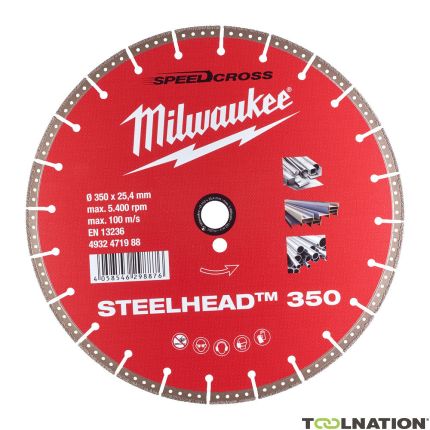 Milwaukee Zubehör 4932471988 Steelhead 350 Diamantscheibe für Metall 350 x 25,4 mm - 1