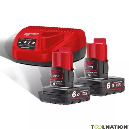 Milwaukee 4933451903 M12 NRG-602 M12™ NRG pack - 2 x accu 12V 6.0Ah + C12C lader - 1