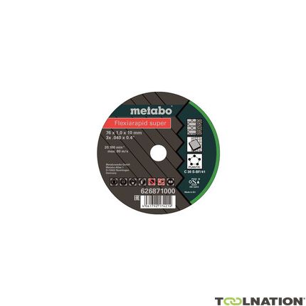 Metabo 626871000 Doorslijpschijf Flexiarapid Super universeel 76 x 1,0 x 10 mm 5 stuks - 1