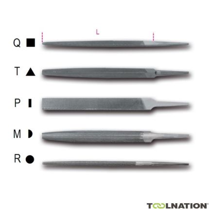 Beta 017180137 1718D8/M Halbrunde Bastardfeile, ohne Griff 200 mm - 1