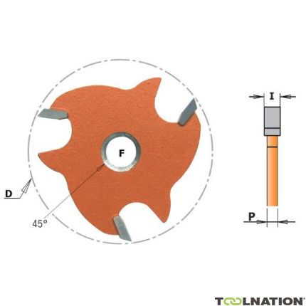 CMT Scheibenfräser mit konischem Sitz 47,6x4 F=Ø8 - 1