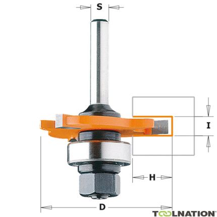 CMT 3,5 mm Scheibenfräser mit Lager + Spindelschaft 6 mm - 1