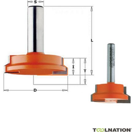 CMT 31,7 mm Schubladenfräserwelle 6 mm - 1