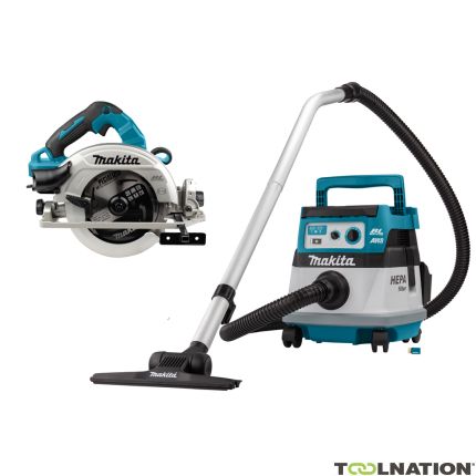 Makita DLX2389UX1 Combiset 2 x 18V met AWS - DHS783 cirkelzaag 190mm + DVC867L stofzuiger  - 1