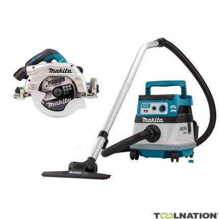 Makita DLX2390UX1 Combiset 2 x 18V met AWS - DHS900 cirkelzaag 235mm + DVC867L stofzuiger - 1