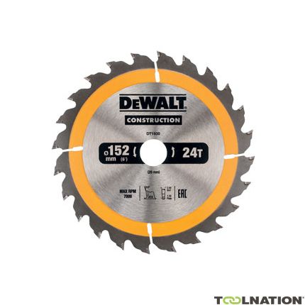 DeWalt DT1930-QZ Cirkelzaagblad 152 x 20 mm 24T ATB 10° - 2