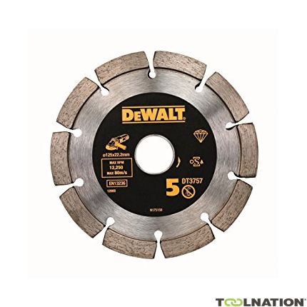 DeWalt DT3758-QZ Diamantzaagblad Droog 125 x 22.2mm voor Voegen (dubbel segment) - 1