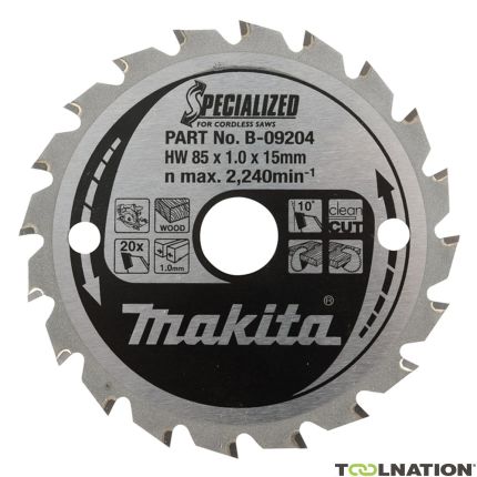 Makita Zubehör B-08894 HM-Sägeblatt Holz 190 x 20 x 24T - 1