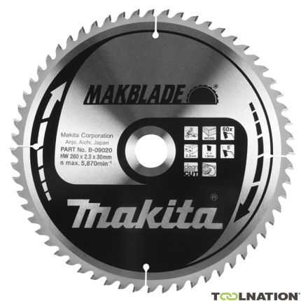 Makita B-08931 HM-zaagblad Hout 260 x 30 x 32T - 1