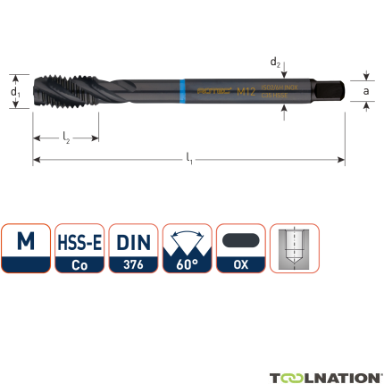 Rotec 331.2000C HSS-E INOX Maschinengewindebohrer BL DIN 376C/40° M20x2,5 VAP - 1