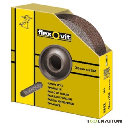 Flexovit 63642585737 KF271 Schleifrolle 25 mm x 25 mtr. P80 Leinen universal im Karton - 1