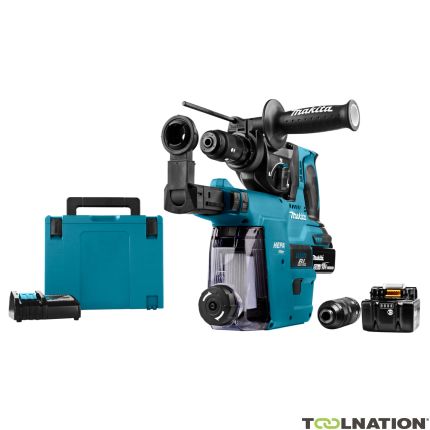 Makita DHR243RTJW Combihamer 18 Volt 5,0 AH Li-ion + DX07 ingebouwde afzuiging met Hepa filter - 1