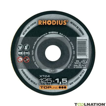 Rhodius 205913 XT24 doorslijpschijf dun Aluminium 180 x 1.5 x 22,23 mm - 1