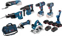 Bosch Blauw 8 Tool Kit 18V - 7 machines + Lamp + 4 x 5,0Ah Li-Ion Comboset 0615990K9H