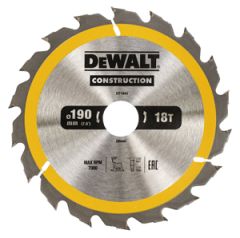 DeWalt DT1943-QZ Cirkelzaagblad 190 x 30 mm 18T ATB 20°