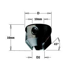 CMT Aufsteckmuffe 45° 22mm rechts