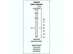 Haubold Befestigung 505848 Asphaltnägel CW 3,0 x 19 mm verzinkt 3000 Stück