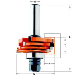 CMT verstellbarer Nutenfräser 3,2-18 mm mit Spindel 12 mm