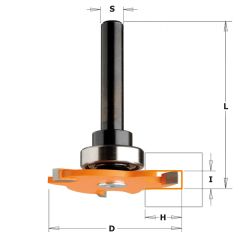 CMT 3 mm Scheibenfräser mit Lager + Spindel ohne Kontermutter 8 mm-Schaft