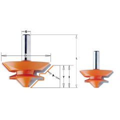 CMT Gehrungsschneider 45° mit Zylinderschaft 12 mm