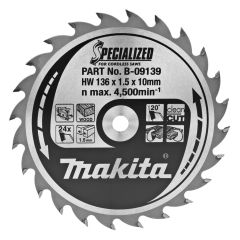 Makita Zubehör B-09139 HM-Sägeblatt Specialized Accu 136 x 10 x 24T