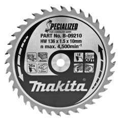 Makita Zubehör B-09210 HM-Sägeblatt Specialized Accu Steel 136 x 10 x 36T