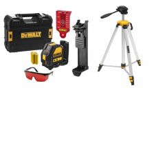 DeWalt DCE088LRTRI Selbstnivellierender Kreuzlinienlaser mit rotem Strahl 5 Jahre Händler-Garantie!   Stativ DE0881T