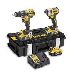 DeWalt DCK266P3-QW Comboset 18V 5,0Ah Li-Ion - DCD796 Accuklopboormachine + DCF887 Slagschroever + 3e accu