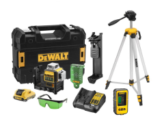 DeWalt DCE089D1GTRID Zelfnivellerende Kruislijnlaser Groene Straal 10,8V 2,0Ah XR Li-Ion  + Statief DE0881T + DE0892G ontvanger