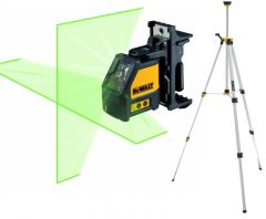 DeWalt DW088CGTRI Zelfnivellerende Kruislijnlijnlaser groen + DE0881T Statief