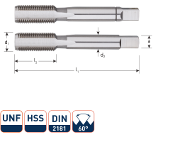 Rotec 3080016 HSS Handgewindeschneidsatz 2 Stück DIN 2181 UNF 5/16-24