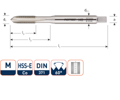 Rotec 320.0600B HSS-E OPTI-LINE Maschinengewindebohrer DL DIN 371B M 6x1,0