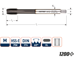 Rotec 3362000 HSS-E PM 1200 machinetap DL DIN 376B M20x2,5