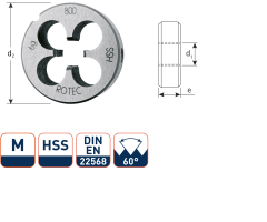 Rotec 360.3900 HSS Rundfräser DIN 223 Metrisch M39x4.0