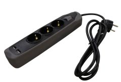 Relectric RELEC492220 Steckdosenleiste 1,5 mtr 3fach 2x USB