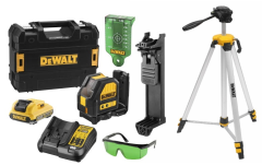 DeWalt DCE088D1GTRI Selbstnivellierender Kreuzlinienlaser mit grünem Strahl 10.8V 2.0Ah XR Li-Ion 5 Jahre Händler-Garantie!   Stativ DE0881T