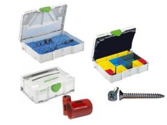 Festool Zubehör TNMultipack T-Loc Multipack gefüllte Systainer: 50-teiliges HM-Fräser-Set 14-teiliges Lochsägen-Set Spanplattenschrauben Sortiert