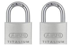 ABUS 64TI/30 TWINS C 64Ti/30 Titalium Vorhängeschloss, zweiteilig, direktwirkend