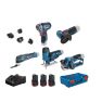 Bosch Blauw 5 Toolkit 12V - accuboor + haakse slijper + decoupeerzaag + schaafmachine + multitool 12V 2 x 2.0Ah/1 x 3.0Ah in XL-Boxx 0615A0017D - 1